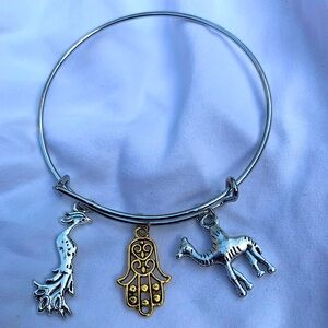 Brand New! Handmade! Adjustable Charm Bangle Bracelet!